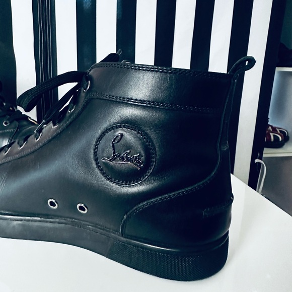 Christian Louboutin Men’s High Top Sneakers w/ Red Bottom Soles - Picture 10 of 13